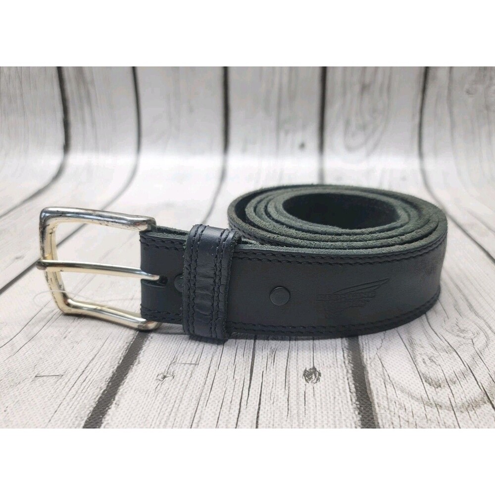 Red Wing Basic Work Belt Mens 46 Black Frontenac Leather Buckle USA Made 96523